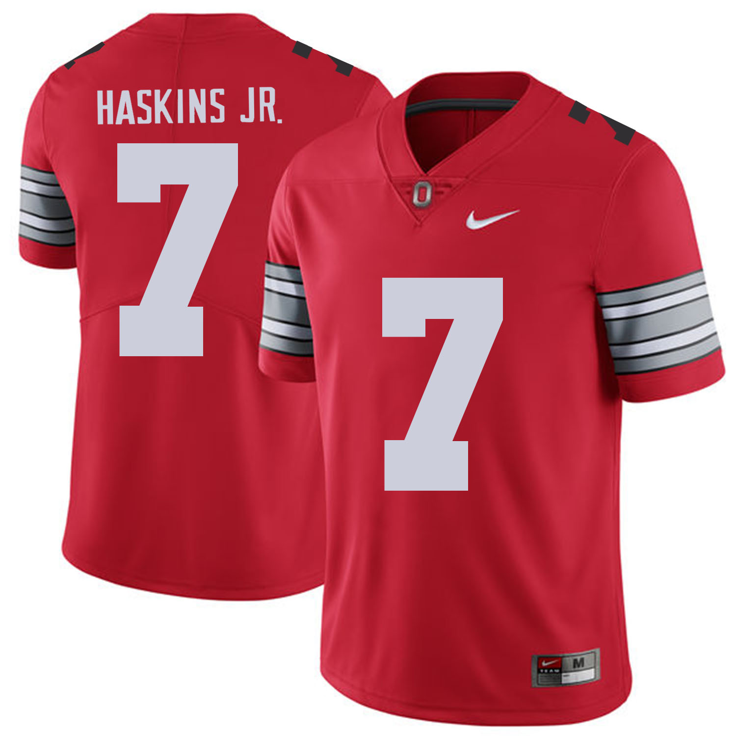 Men Ohio State #7 Haskins jr Red Customized NCAA Jerseys